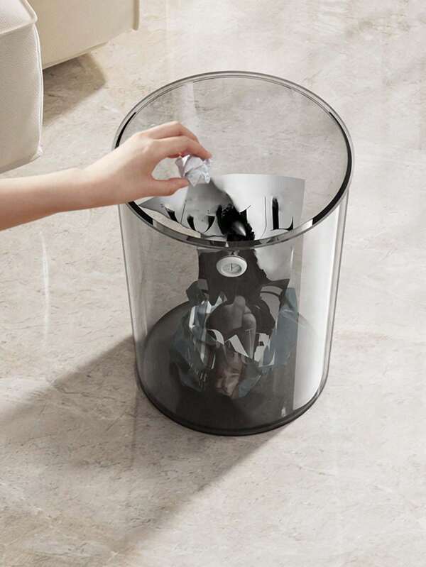 1 pieza Basurero de lujo transparente de alta gama para escritorio/sala de estar/dormitorio/cocina/baño, decoración y organizador de baño para el hogar, de vuelta a la escuela en verano