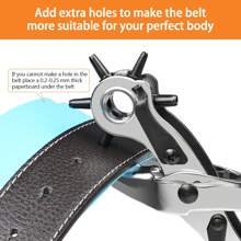 皮革打孔工具,皮帶打孔工具,皮革打孔器,皮帶打孔器,重型皮革打孔機適用於皮革,皮帶,手提包,手錶表帶等 - 銀色 - 查看 3