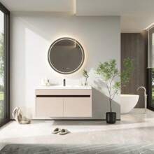 31.5'' Wall Mounted Single Bathroom Vanity Aluminum Cabinet With Ceramic Top