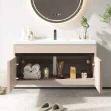 31.5'' Wall Mounted Single Bathroom Vanity Aluminum Cabinet With Ceramic Top