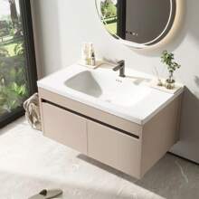 31.5'' Wall Mounted Single Bathroom Vanity Aluminum Cabinet With Ceramic Top