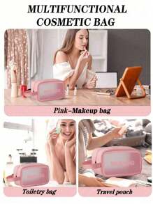 Bộ túi đựng mỹ phẩm trong suốt 18/9/1 món bao gồm: 1 cọ trang điểm mặt, 1 lược, 4 kẹp tóc, 1 túi đựng mỹ phẩm, 1 băng đô, bộ dụng cụ du lịch di động đựng bảng phấn mắt, cọ trang điểm, phấn mắt dạng lỏng, phấn phủ, kẻ mắt, son môi, son bóng, cọ môi, cọ phấn mắt, cọ phấn phủ, cọ nền, gel tạo kiểu tóc, mi giả, keo dán mi, hộp đựng mỹ phẩm du lịch, quà tặng Giáng sinh, túi nhỏ, ví cầm tay/túi xách nhỏ, hộp đựng mỹ phẩm, túi đựng cọ, túi mini, túi dung tích lớn, quà tặng Giáng sinh, túi đựng mỹ phẩm, đồ dùng du lịch thiết yếu. - Nhiều màu - Xem 5