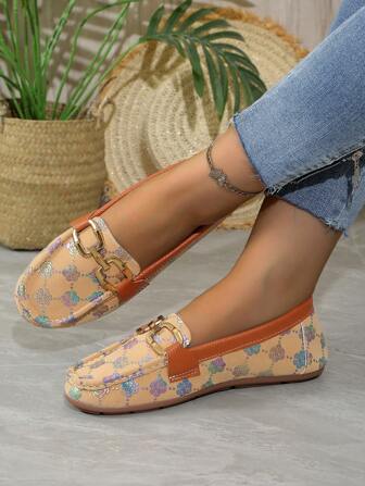 2024 新款春秋休闲莫卡辛鞋带链条鞋带复古英伦风格软底船鞋