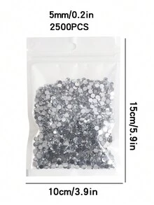 Suministros para uñas para hacer bricolaje con diamante acrílico de color blanco claro, diamantes de plástico de fondo plano, piedras preciosas de colores para uñas de arte, accesorios de  de uñas con diamantes de imitación, joyas, 10000pcs / 5000pcs / 4000pcs / 2500pcs / 1000pcs son adecuados para ropa, tela, madera, - transparente - Ver 8