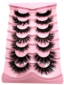 7 Cặp Lông mi cong D hỗn hợp Lông mi siêu dày Ngang dải Nga Lông mi giả dày mềm xoăn Lông mi giả mỏng Lông mi giả dày dày Trang điểm cho các bữa tiệc - màu đen - Xem 3