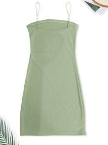 1pc Women's Sexy Strap Wrapped Hips Short Dress, Suit For Home, Work And Commute - Green - View 6