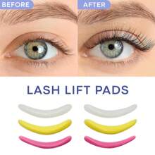 3 Kích cỡ/6 Chiếc Lash Lift Silicone Bảo vệ lông mi dưới (Màu hỗn hợp) - Nhiều màu - Xem 1