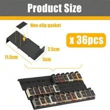 36PCS/48PCS Pice Drawer Organizer, Expandable Seasoning Rack Tray Insert For Kitchen Drawers, Spice Rack Drawer For Spice Jars - Noir - Voir 3
