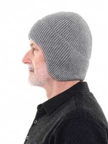 1pc Men's Winter Thick Knitted Ear Protection Warm Hat Outdoor Cold-Proof Beanie - Knitted Hat - View 6