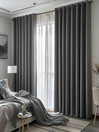 1pc New American Style Curtains Cortinas Para Sala Living Room Blackout Curtains Bedroom Window Curtains Room Window Curtain Minimalist Modern Shading, Minimalist Style, Solid Color Shading Curtain