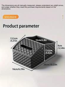 1 件汽车扶手箱储物收纳盒，多功能纸巾盒架，汽车配件 - 黑色 - 查看 9