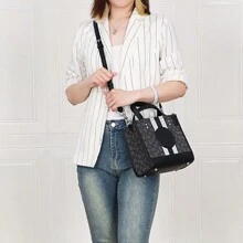 Coach Dempsey 22 Tote Bag Shoulder Bag In Signature Jacquard With Stripe And Patch,Double Top Handle,Snap Closure, C8417 SVRT6