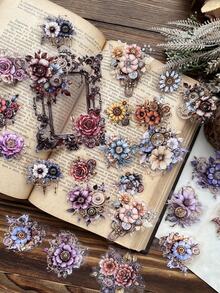 40張復古PET貼紙包 - 機械時代，齒輪和花朵，機械蝴蝶，朋克動物，復古人物，日記貼紙，剪貼簿，記錄材料 - 彩色 - 查看 13