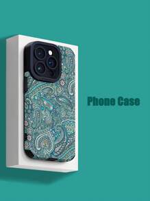 1pc New Peacock Flower & Pattern Anti-Fall Fleece Classic Soft Phone Case Compatible With Iphone And Samsung 15/15Plus/15Pro/15Pro Max
