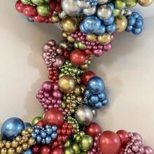 50 piezas Globos metalizados de colores surtidos, brillantes y coloridos, para fiesta temática arcoíris, cumpleaños, boda, graduación y decoración de fondo - Multicolor - Ver 3