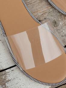 Spring Summer Girls, Fashionable And Versatile Transparent Upper, Lightweight, Comfortable, Flat And Slip-Proof, Strap Sandals And Slippers - Brown - View 7