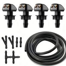 11 PCS Front Windshield Washer Nozzle Kit, Universal Car Windshield Sprayer Nozzle, Automotive Windshield Fluid Hose Replacement Windshield Wiper Nozzles, Fit For Most Cars