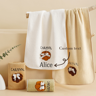 2024 Serviette brodée avec logo personnalisé, serviette monogrammée avec logo personnalisé, gant de toilette, serviette de main, serviette de bain, drap de bain, serviettes de dortoir pour étudiants, serviettes de toilette, serviettes de maison, cadeaux d'Halloween, décoration