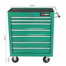 7-Drawer Meatl Rolling Tool Chest With Wheels,Tool Storage Cabinet With Locking System,Toolbox With Wheels For Garage, Warehouse, Workshop, Repair Shop- Green