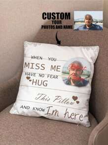 1 Vỏ Gối Tùy Chỉnh, Quà Tặng Kỷ Niệm Để Trang Trí Nhà Cửa, Họa Tiết Giáng Sinh/Lễ Tạ Ơn/Năm Mới, Có Ảnh Em Bé/Cặp Đôi/Gia Đình, In Một Mặt, Không Bao Gồm Chất Liệu Làm Đầy - Nhiều màu - Xem 1