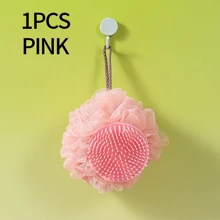 1 件装双面沐浴按摩刷和沐浴球合二为一，柔软温和地抚平皮肤，用于按摩和去除身体死皮 - 彩色 - 查看 9