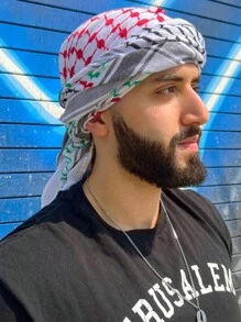1pc Arabic Headscarf With Headband, New Unisex Desert, Dubai Tourism Retro Style, Turban Head Wrap - Multicolor - View 3