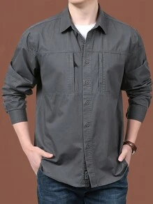 Men Shirts - 灰色 - 查看 2