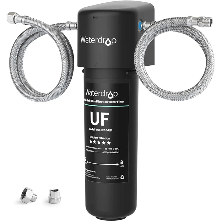 Waterdrop 10UA-UF 0.01 μm Ultra Filtration Under Sink Water Filter For Bactıria Reduction, 30,000 Liters Chlorine Reduction Capacity, Direct Connection To Kitchen Faucet - Black - View 1