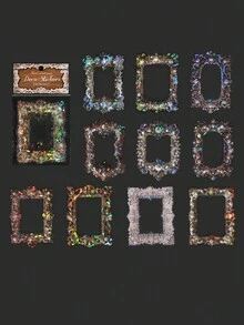 10 Tờ/Gói Vintage Khung Cắt Dán Thú Cưng Dán DIY Nhật Ký Rác Tạp Chí Trang Trí Làm Thiệp Dán Album Thêu Sò - Nhiều màu - Xem 7