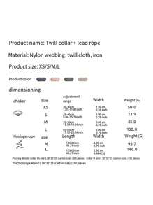 Bộ vòng cổ và dây xích cho chó bằng vải gân tông màu vàng hồng thanh lịch - Hồng - Xem 2