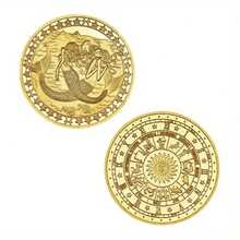 Monedas conmemorativas de los doce signos del zodiaco de 12 piezas, artesanías del zodiaco, monedas protectoras de la suerte de las constelaciones, medallas conmemorativas de la constelación del sol de los tarot de las constelaciones, las escenas aplicables incluyen el hogar - Dorado - Ver 11