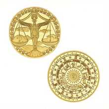 Monedas conmemorativas de los doce signos del zodiaco de 12 piezas, artesanías del zodiaco, monedas protectoras de la suerte de las constelaciones, medallas conmemorativas de la constelación del sol de los tarot de las constelaciones, las escenas aplicables incluyen el hogar - Dorado - Ver 10
