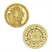 Monedas conmemorativas de los doce signos del zodiaco de 12 piezas, artesanías del zodiaco, monedas protectoras de la suerte de las constelaciones, medallas conmemorativas de la constelación del sol de los tarot de las constelaciones, las escenas aplicables incluyen el hogar - Dorado - Ver 4