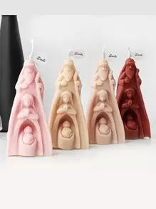 Maagd Maria Kaars Siliconen Mal Trio Maria En Jezus Geboren Geboorte Scène Portret Beeld Heilige Familie Van Maagd Jezus Woondecoratie