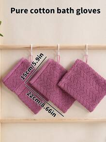 3/9pcs Bath Gloves, Soft Face & Body Shower Scrub Towel, Terry Cloth Material, Absorbent & Reusable, 15*22cm, Multiple Colors Available Back To School Dish Cloths Kitchen Towel - Multicolor - View 18