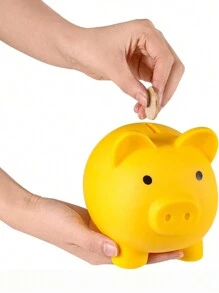 1pc Cute Plastic Pig Piggy Bank, Unbreakable Plastic Coin Saving Box, Interesting Gift For Birthday, Holiday - Multicolor - View 13