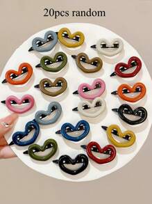 20 piezas de Pinzas para el cabello con forma de corazón dulce y lindo de inspiración Y2K, apropiado para uso diario, boda, fiesta, trayecto, escuela, oficina, playa, vacaciones, cumpleaños, festivales, regalos del Día de San Valentín