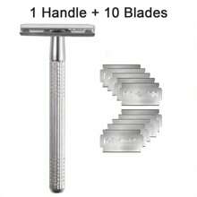 Metal Safety Razor For Men & Women, Razor For Body & Face, Reusable Shaving Razor - Silver - View 1