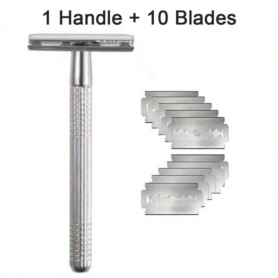 Metal Safety Razor For Men & Women, Razor For Body & Face, Reusable Shaving Razor - Silver - View 1