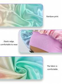 1pc Ombre Satin Sleep Cap, Suitable For Daily Wear - Purple - View 6