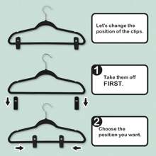 10pcs /20pcs Velvet Hangers Clips, Pants Hangers Velvet Clips, Strong Finger Clips Perfect For Thin Velvet Hangers