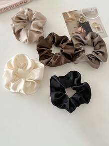 5pcs Vintage Elegant Satin Hair Scrunchies For Women, Suitable For Tying Hair And As Hair Accessories,SchoolHair Tiesscrunchy Hair Ties