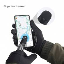 Kyncilor 男女通用1對冬季加厚手套，觸控手套，具有吸震、耐磨損、超強防滑掌墊、親膚微纖維面料，適用於健身器材、運動、跑步、舉重、排球、籃球、羽毛球、滑雪、自行車、登山、攀岩、舞蹈、戶外運動、健身加厚手套 - 黑色 - 查看 5