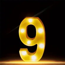 1 件大号数字字母灯、LED 灯、发光数字夜灯、婚礼情人节生日派对圣诞节家庭酒吧派对装饰装饰灯、万圣节、圣诞节 - 多款顏色 - 查看 22