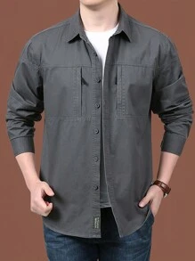 Men Shirts - 灰色 - 查看 1