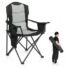35*22*41in Camping Chair Fishing Chair Folding Chair Black Gray