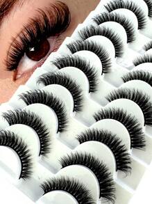 10 pares nuevos de pestañas postizas 6D esponjosas, pestañas postizas suaves y esponjosas, pestañas postizas naturales cortas reutilizables, extensión de pestañas artificiales dramáticas 3D de visón, tiras de pestañas postizas falsas