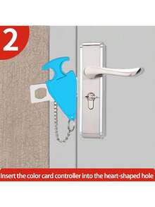 1/2入便攜門鎖帶額外鎖，為家庭、旅館和公寓提供額外的隱私和安全，防止未經授權進入，保護旅行、家庭、臥室、旅館、公寓和家居安全，是家庭和朋友的小型安全禮品(隨機扣口)。 - 彩色 - 查看 7