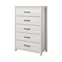 Gianni 5-Drawer Chest Effortless Assembly & Stylish Storage Solution- 31.5" W X 15.7" D X 47.7" H - 灰灰色橡木 - 查看 8