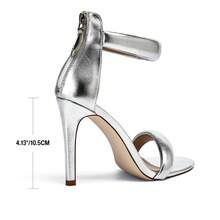 Women Heeled Sandals Fashion Pointed Open Toe Zipper High Heels Ankle Strap Heels Stiletto For Ladies Party Wedding Graduation Prom Daily Wear